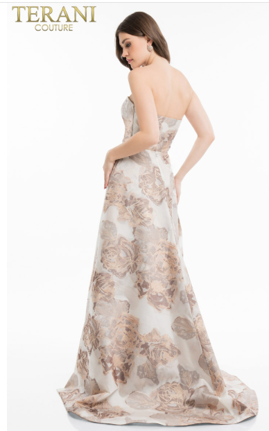 Terani Couture #1821E7123 Ivory/Rose/Gold - (Size 10)