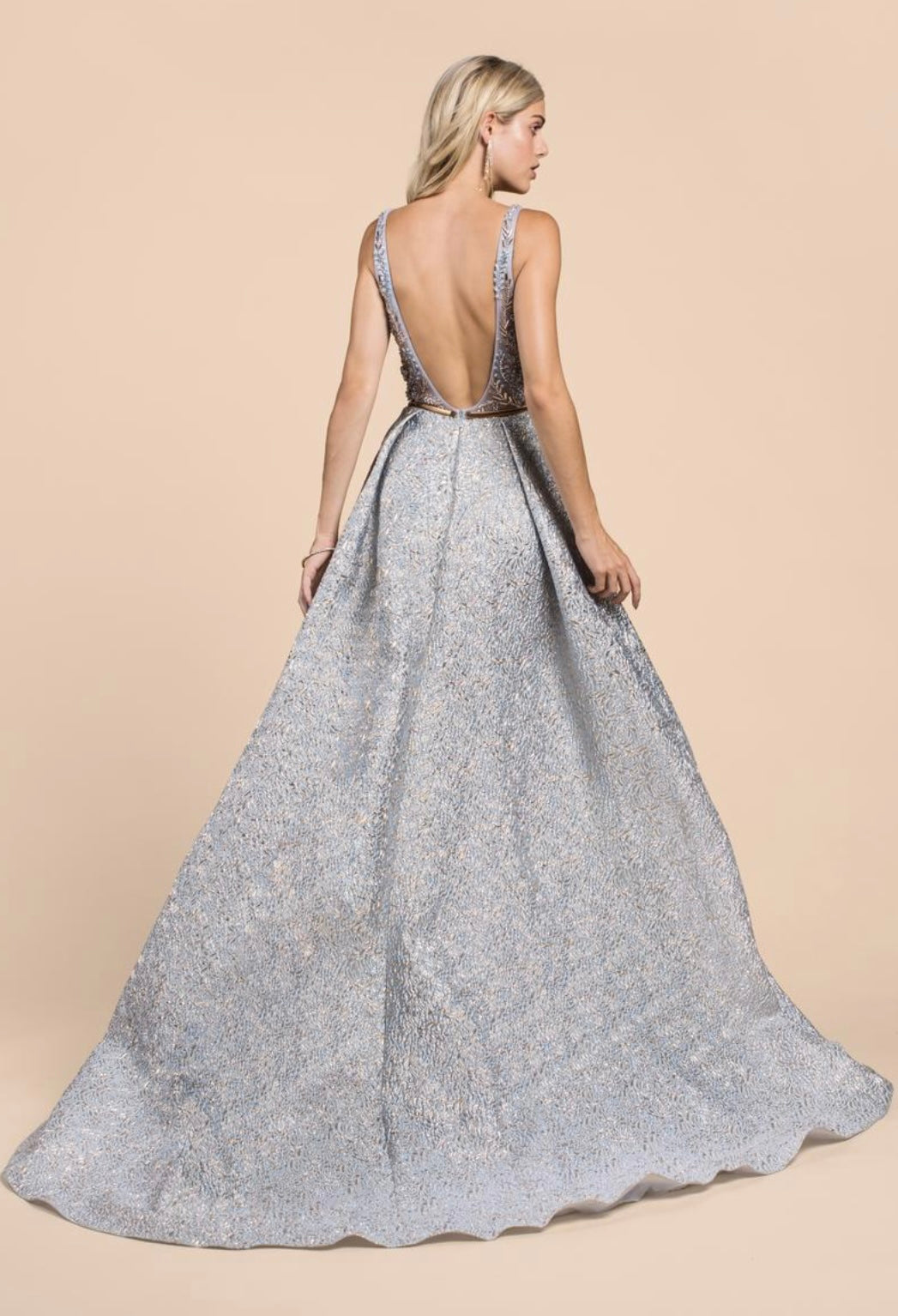 Andrea & Leo Couture - Gold & Light Blue (Size 6) image 1