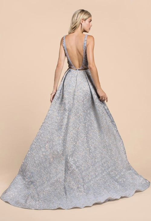Andrea & Leo Couture - Gold & Light Blue (Size 6) image 1