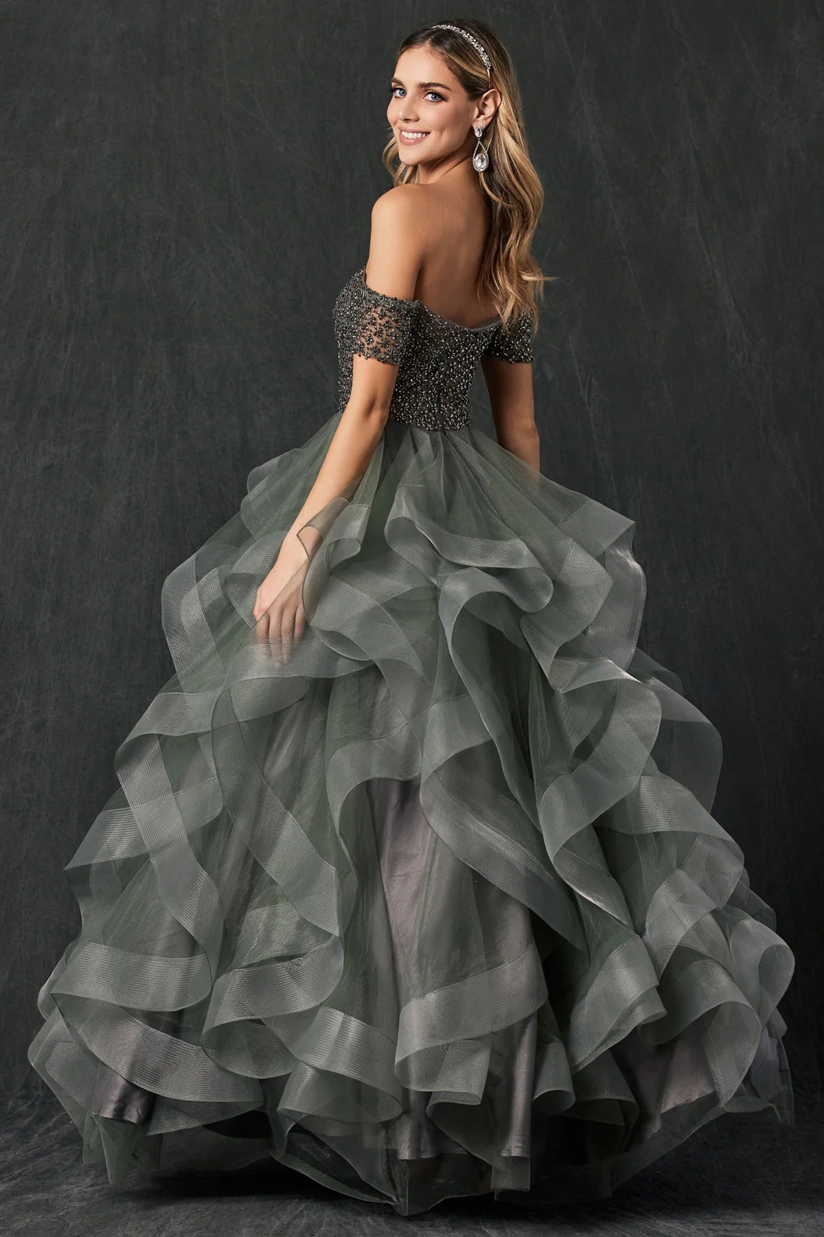 Sherri Hill - Gray/Silver (Size 6) image 2