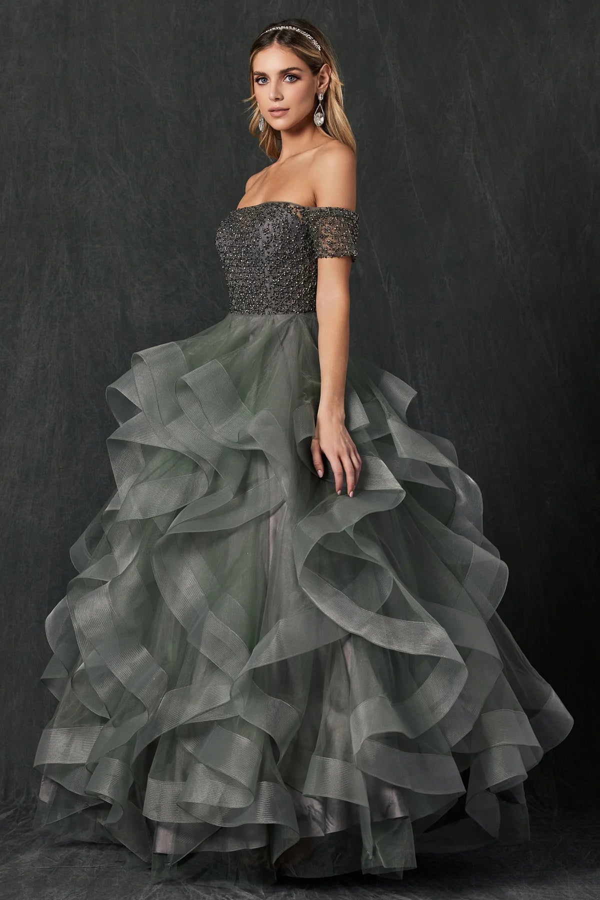 Sherri Hill - Gray/Silver (Size 6) image 3