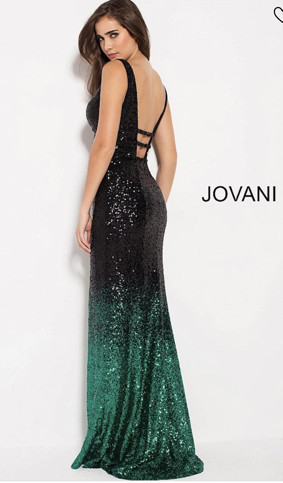 Jovani #56015 Black/Blue - (Size 4)